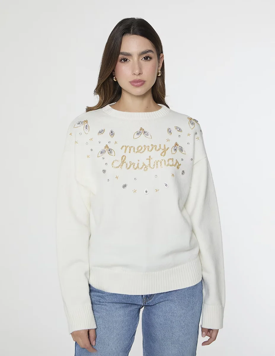 Suéter cuello redondo para mujer