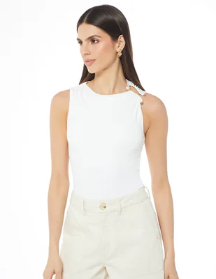 Body cuello asimétrico para mujer