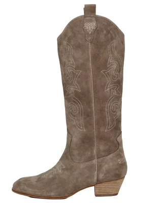Bota cowboy Media pierna de Gamuza para mujer