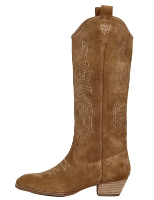 Bota cowboy Media pierna de Gamuza para mujer