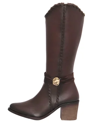 Bota cowboy Abajo de la rodilla de Piel para mujer