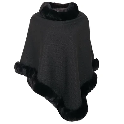 Capa Negra con Peluche Delirium para Mujer Casual