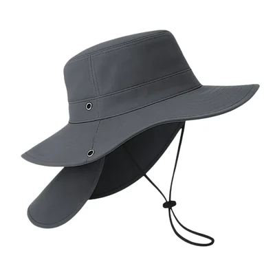 Sombrero Con Proteccion En Cuello Campismo Color: Gris Oscuro