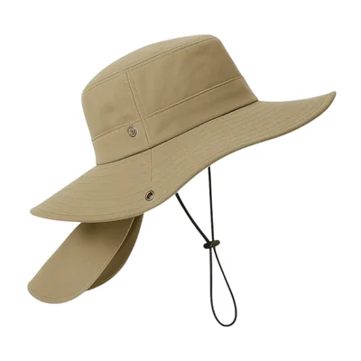 Sombrero Con Proteccion En Cuello Campismo Color: Caqui Oscuro
