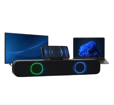 Barra De Sonido Para Pc Tv Bocinas Inalámbrica Bluetooth Negro