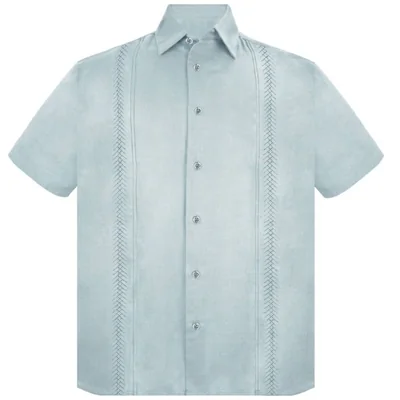 Guayabera Regular Fit Comfort Turquesa Bruno Magnani Manga Corta para Hombre