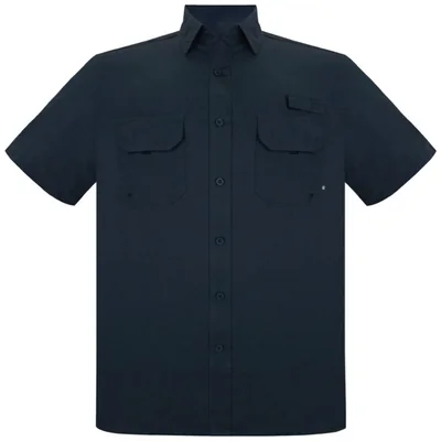 Camisa Regular Fit Outdoors Azul Marino G Candila Manga Corta para Hombre