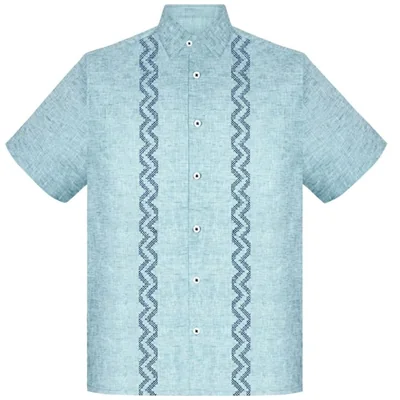 Guayabera Regular Fit Comfort Turquesa Manga Corta para Hombre