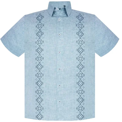 Camisa Regular Fit Mexican Turquesa Cancumisa Manga Corta para Hombre
