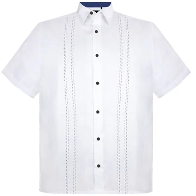 Camisa Blanca Regular Fit Blue Line Cancumisa Manga Corta para Hombre