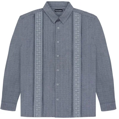 Camisa Regular Fit Mexican Azul Marino Cancumisa Manga Larga para Hombre