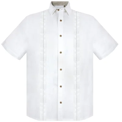 Camisa Regular Fit Resort Blanco Cancumisa Manga Corta para Hombre
