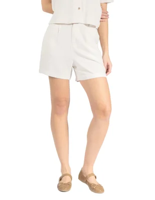 Short forever 21 con botón frontal de lino y viscosa para mujer