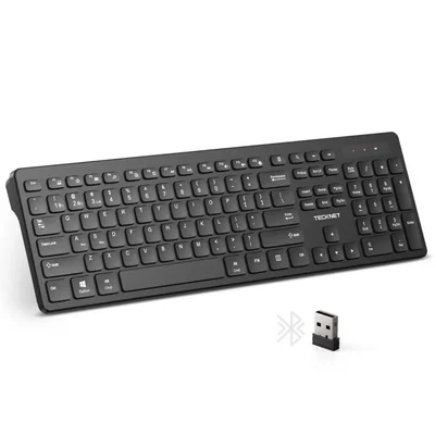 Teclado inalámbrico TECKNET Bluetooth + 2.4 GHz negro