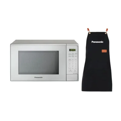 Combo Microondas Panasonic NN-SB25 20 Litros (0.7ft³ / 700W) Color Blanco plato giratorio + Mandil de Cocina