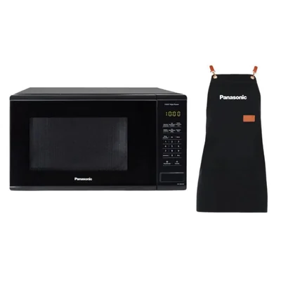 Combo Microondas Panasonic NN-SB636 Negro 36 Litros (1.3ft³ / 1100W) plato giratorio + Mandil de Cocina