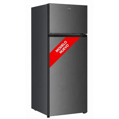 JVC Refrigerador Top Mount 7.3 Pies 206L Despachador de Agua Congelador Control Mecánico de Temperatura Charolas de Cristal Templado Acero JCR20673THS
