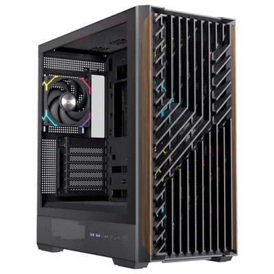 EINAREX P800 RGB Gabinete para PC ATX Conexión Inversa Cristal Templado Madera 4 Ventiladores RGB USB C