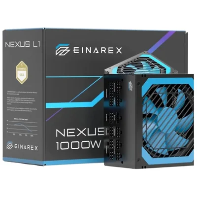 EINAREX NEXUS L1 Fuente de Poder para PC 1000 W ATX 3.1 Modular Certificación Cybenetics Gold PCIe 5.1