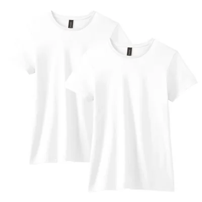 Camiseta Gildan G64000L para mujer blanca pack de 2 talla grande