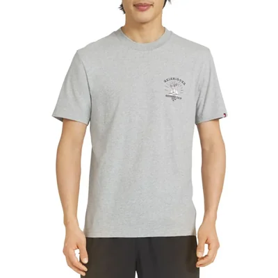 Camiseta Quiksilver gris de algodón ajuste regular talla X-Large manga corta