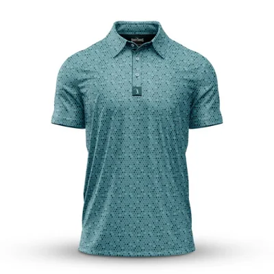 Polo de Golf Bogey Bros Talla S Verde Azulado con UPF 50 y Stretch