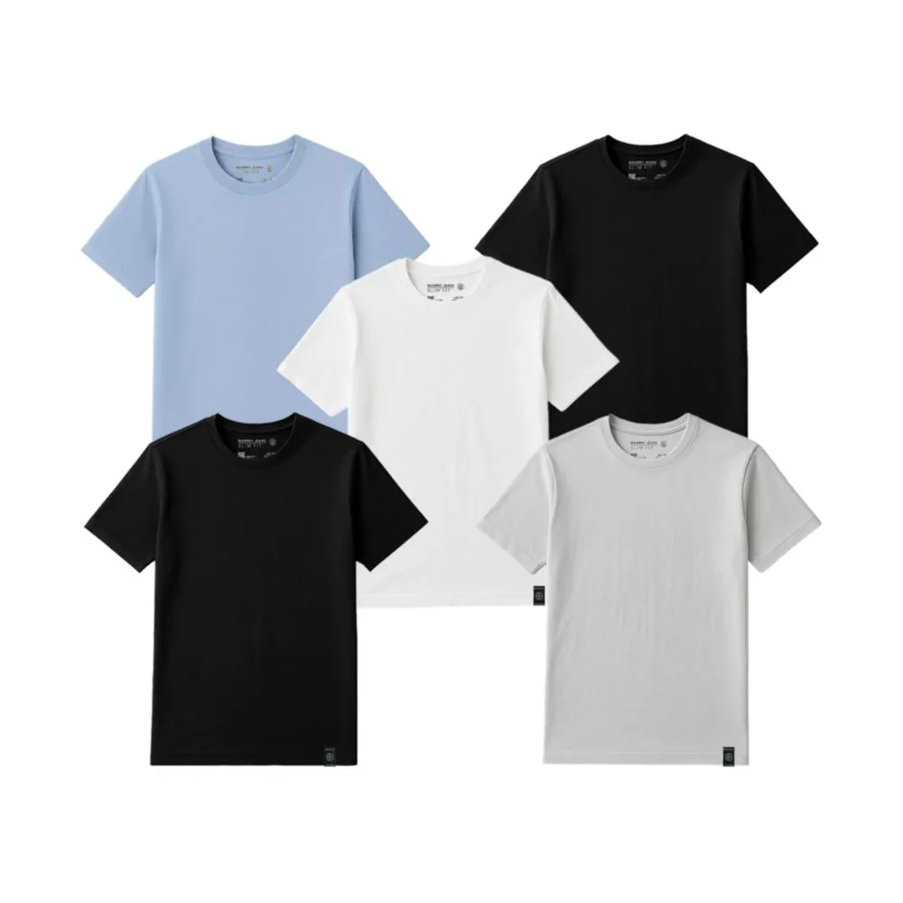 Pack 5 Playeras Básicas Manga Corta para Hombre Quarry