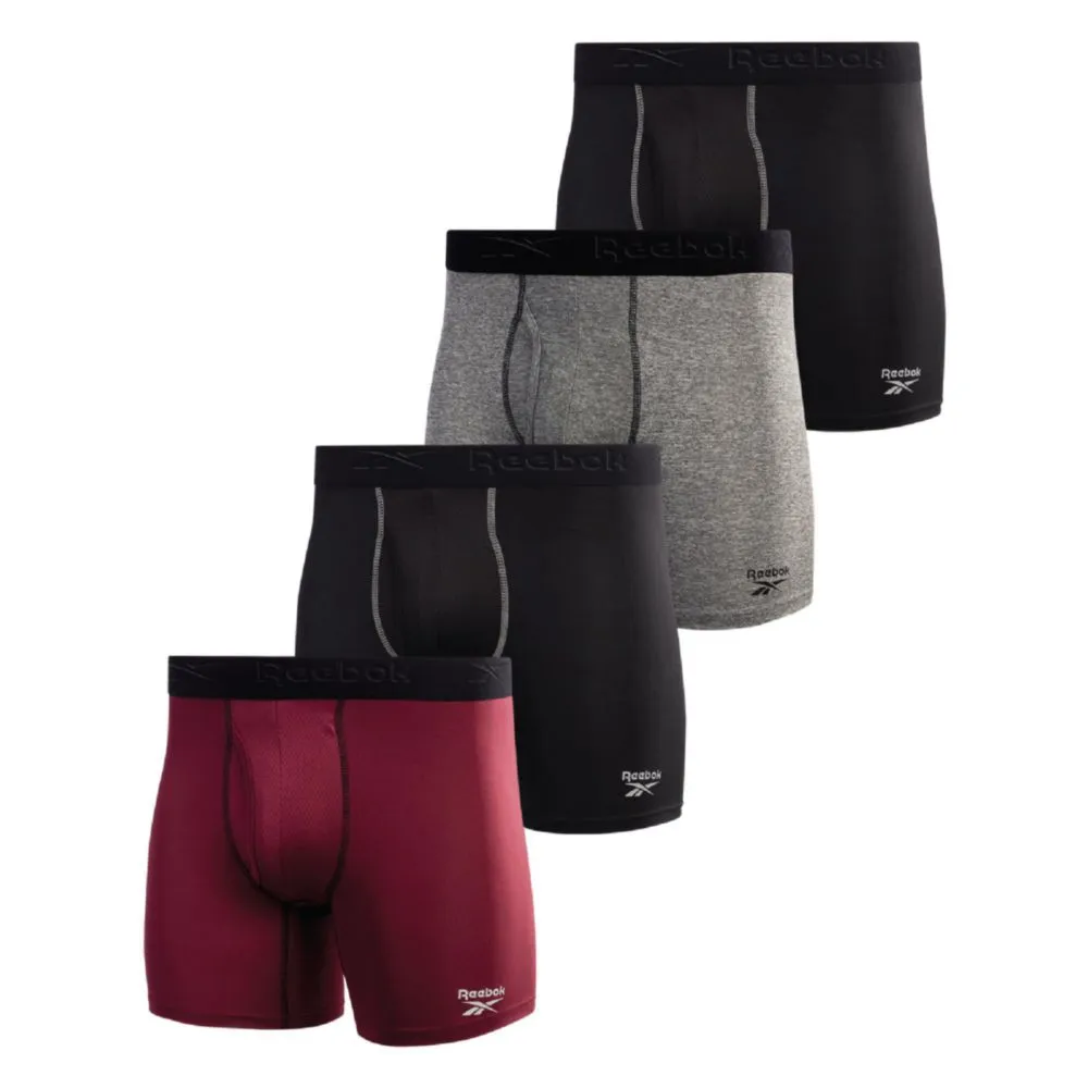Bóxer Reebok 4‑pack con bragueta funcional de 15 cm