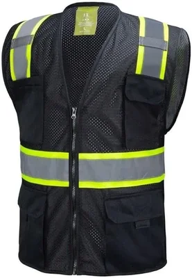 Chaleco de Seguridad California Tools 3X Negro de Múltiples Bolsillos