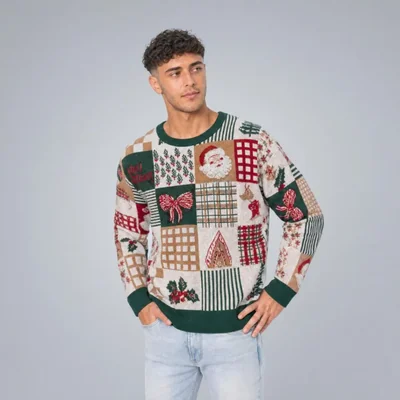 Suéter Navideño Hueso Para Hombre Quarry