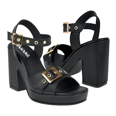 SANDALIAS DAMA STYLO 9023 SIMIPIEL NEGRO