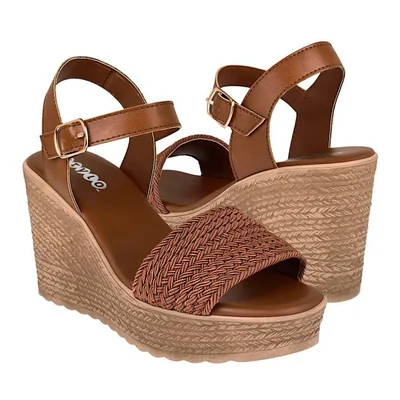 SANDALIAS DAMA STYLO 285 TEXTIL CAFÉ