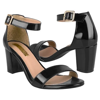 SANDALIAS DAMA STYLO 7200 CHAROL NEGRO