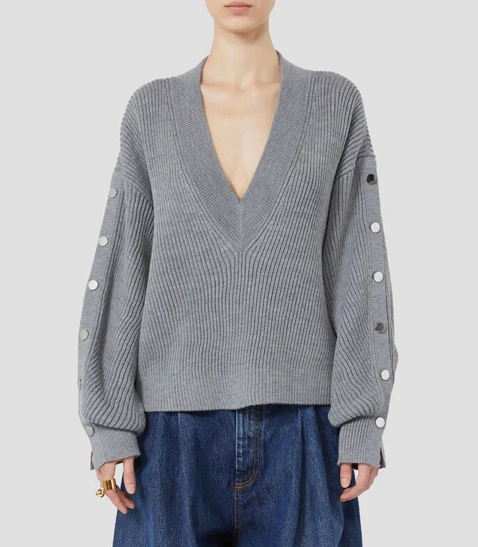 Suéter cuello V Mujer