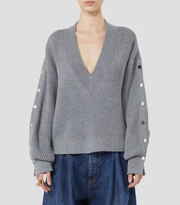 Suéter cuello V Mujer