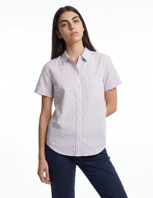 Blusa camisera manga corta para mujer