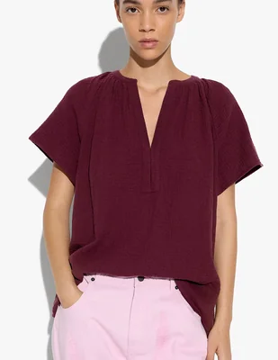 Camisa/Sobrecamisa de Algodón manga Sin manga para mujer