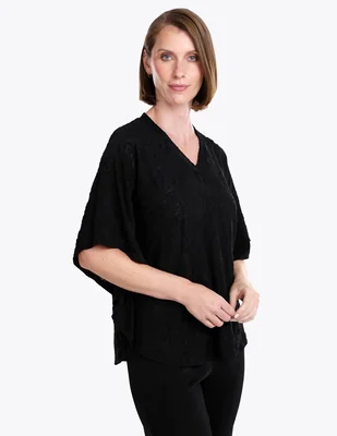 Blusa túnica manga al codo para mujer