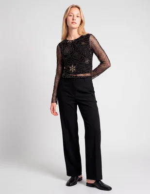 Top cuello redondo