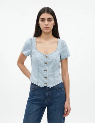 Blusa manga corta para mujer
