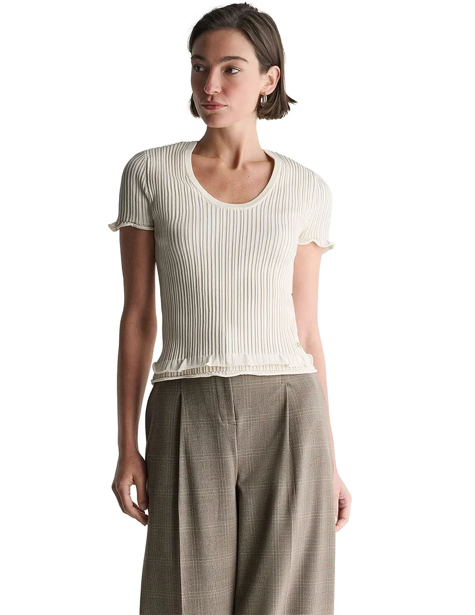 Blusa manga corta para mujer