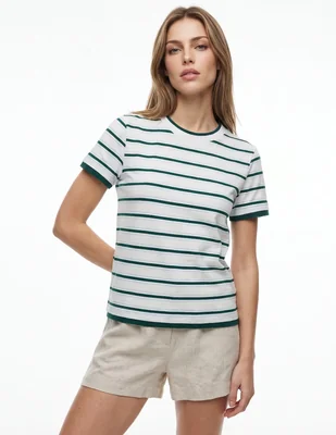 Playera manga corta cuello redondo para mujer