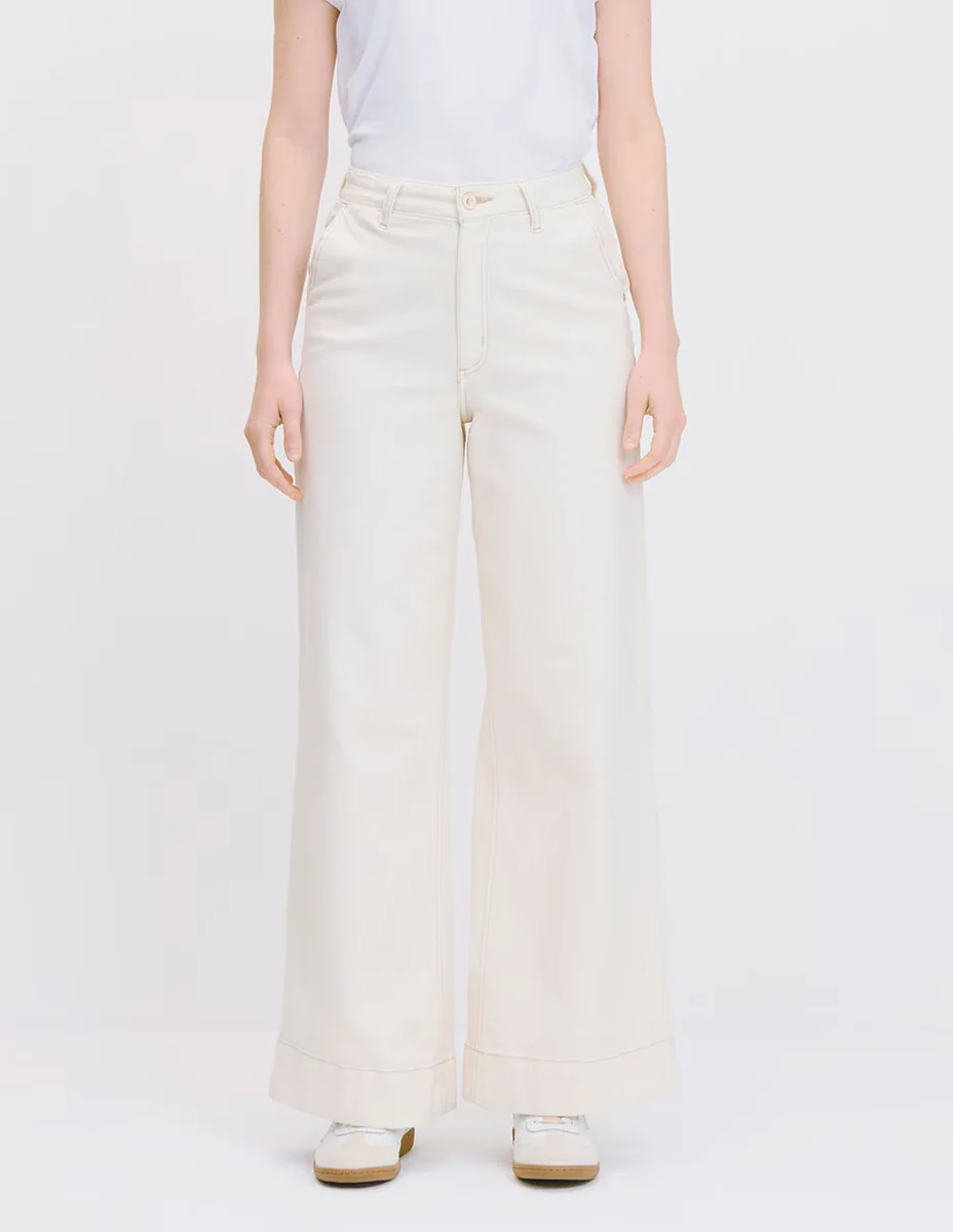 Jeans wide leg cintura para mujer