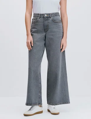 Jeans wide leg cintura para mujer