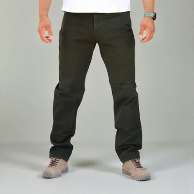 Pantalón Vaquero de Mezclilla Rígida John Silver Verde Oscuro