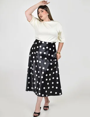 Falda/Falda short/Falda pantalón Midi de Poliéster a la (si aplica) Cintura alta