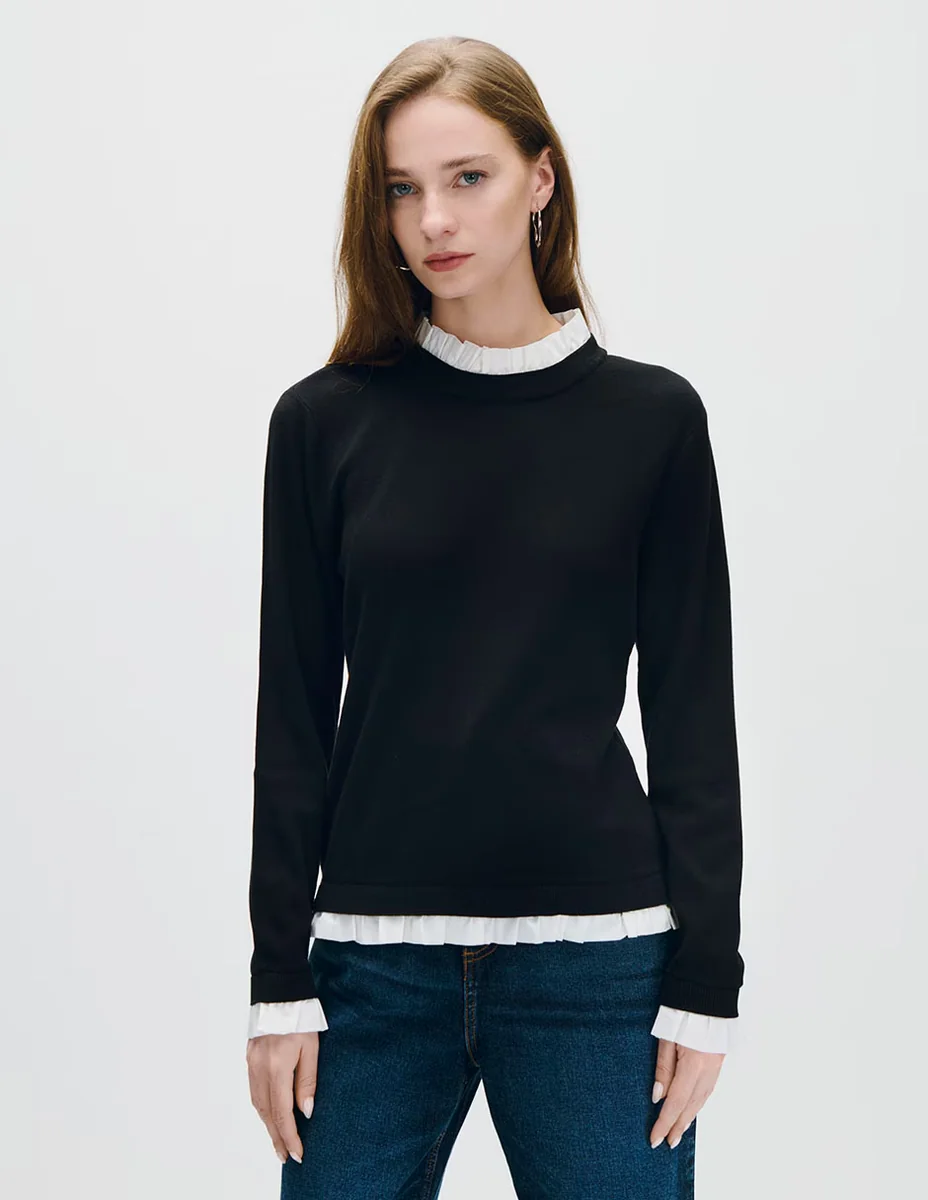 Suéter cuello redondo para mujer