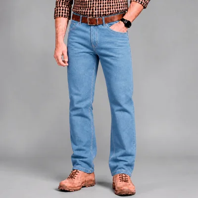 Pantalón Vaquero de Mezclilla Rígida John Silver Azul Claro
