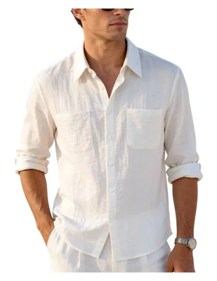 Camisa Casual de (si aplica) Viscosa manga Larga para hombre