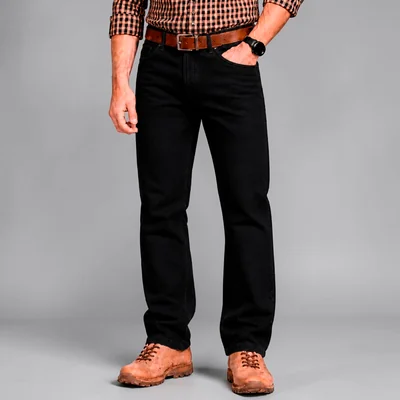 Pantalón Vaquero de Mezclilla Rígida John Silver Negro